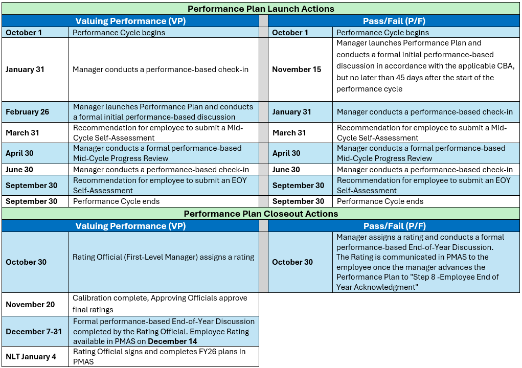 PMAS key activities